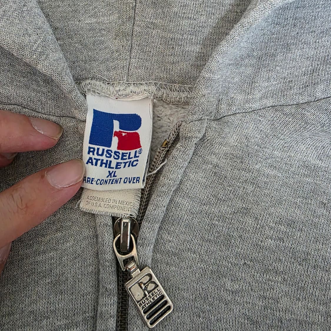 [XL] 90s 빈티지 러셀 애슬레틱 후드집업 그레이 ver. 굿컨디션 상품이미지5