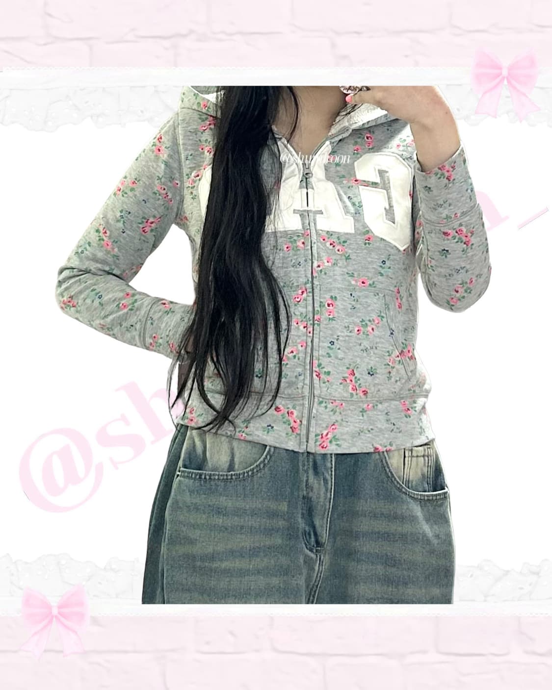 갭 플라워 화이트펄 봄 후드집업 모리걸 상품이미지3