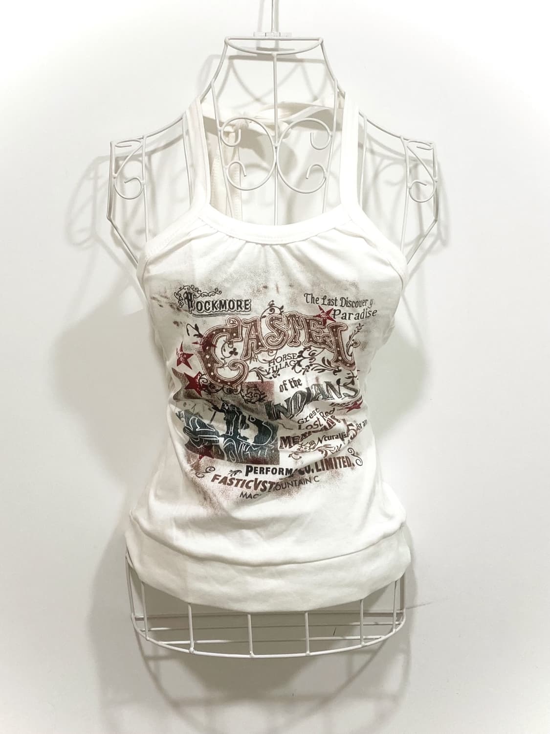 y2k printed halter sleeveless 상품이미지1