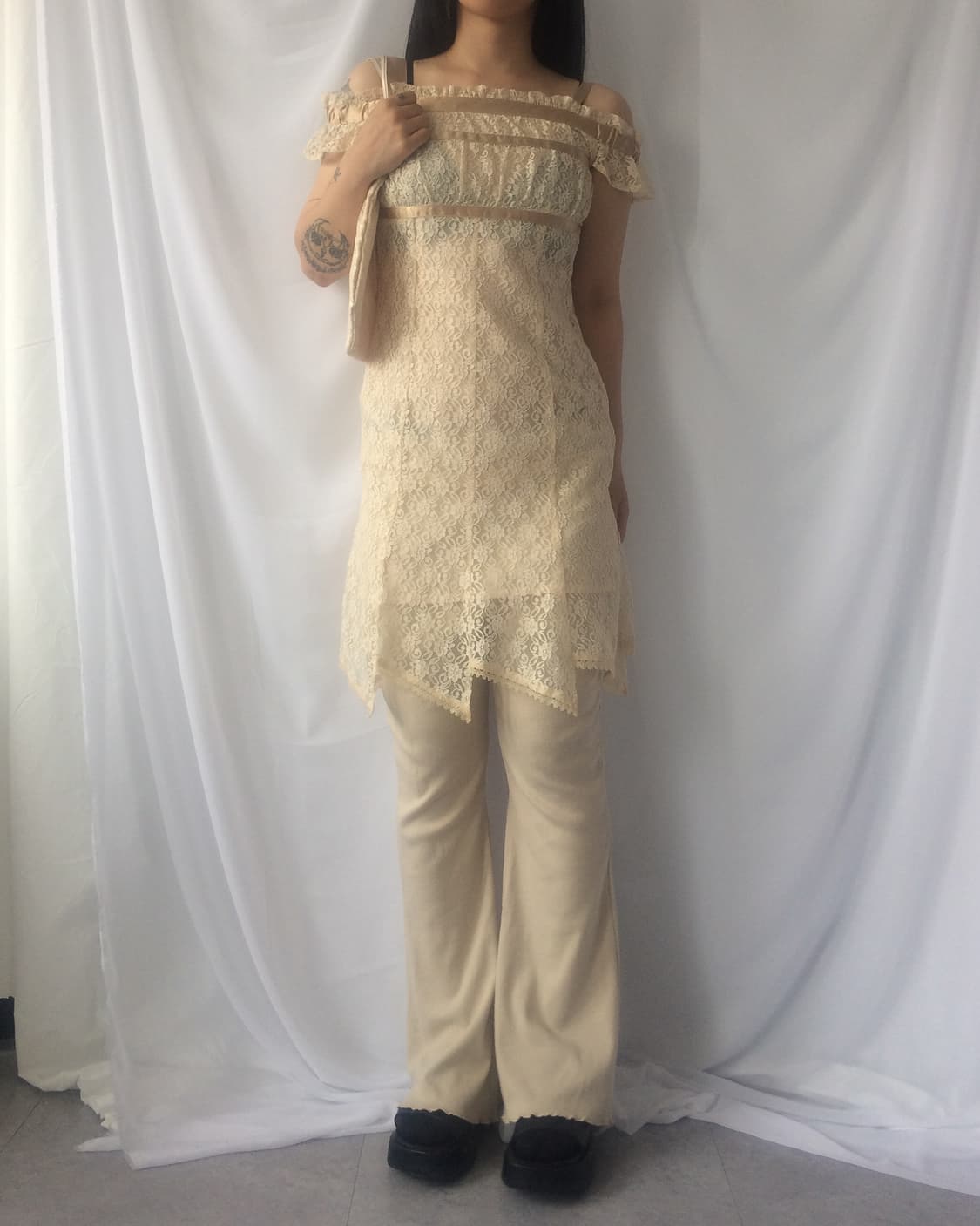 Line detail lace onepiece 상품이미지8
