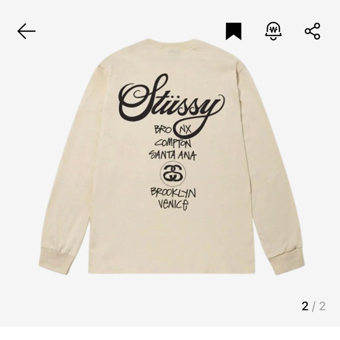 스투시 월드투어 롱슬리브 티셔츠 퍼티 (22SS) XL 상품이미지2