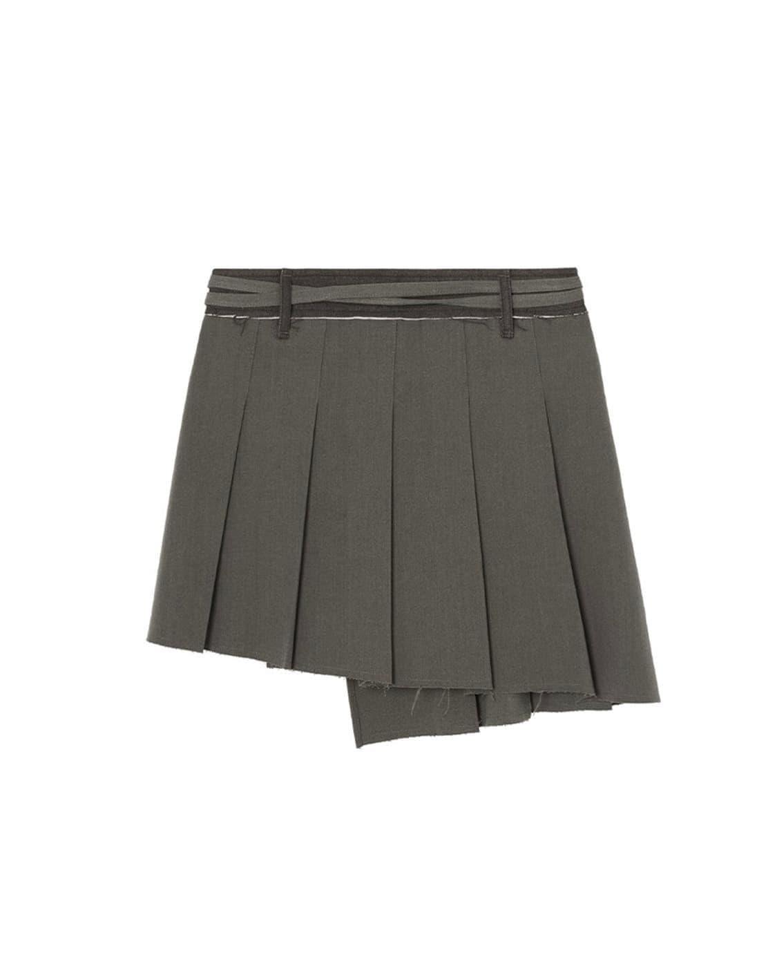 [인사일런스 우먼] 컷오프 플리츠 랩스커트 브라운 상품이미지2