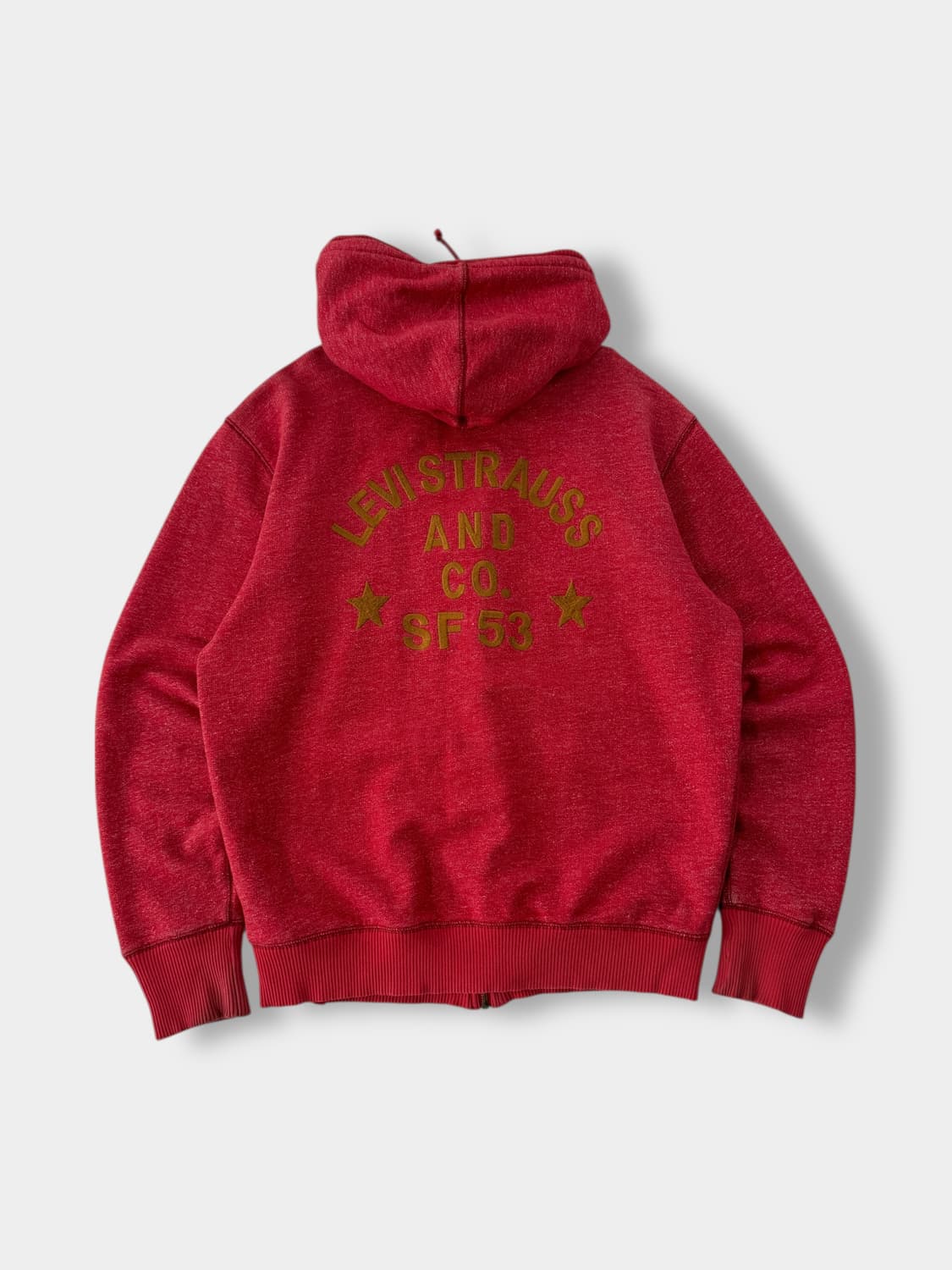 리바이스 00‘s 루즈핏 스타로고 멜란지 레드 스웻 후드집업 상품이미지2