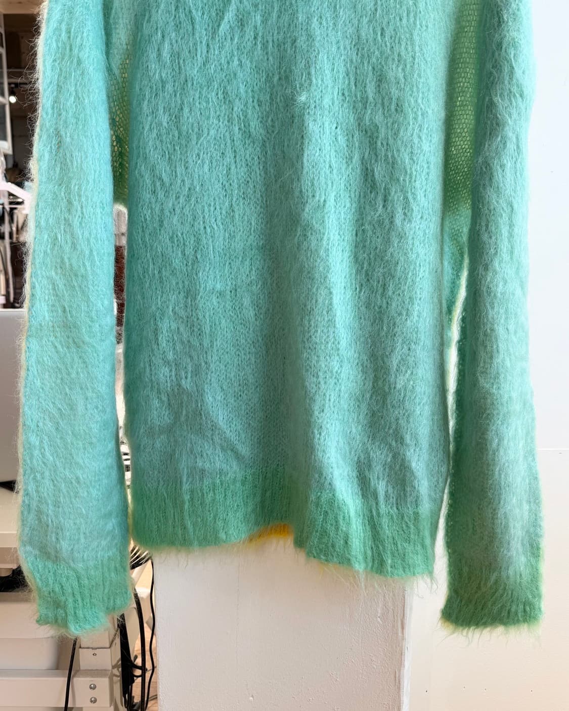 마르니 x 정윤기 민트 옐로우 브러시드 모헤어 니트  상품이미지6