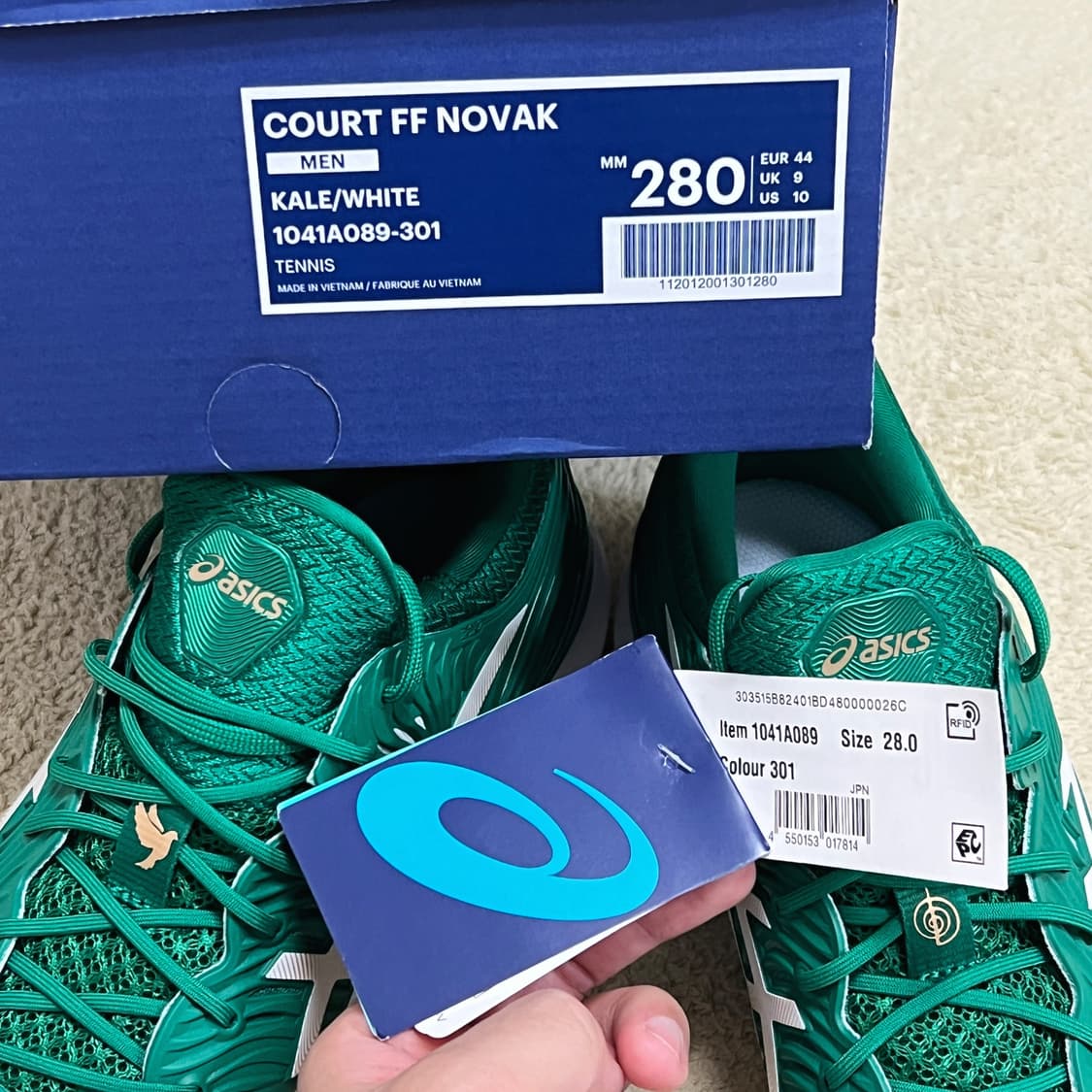 아식스 코트 FF 노박 2020 그린 화이트 상품이미지6