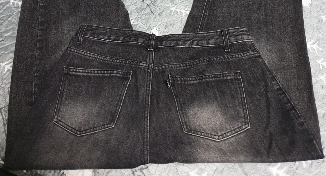 토피 워싱 와이드 데님팬츠 딥그레이 (XL) 상품이미지3