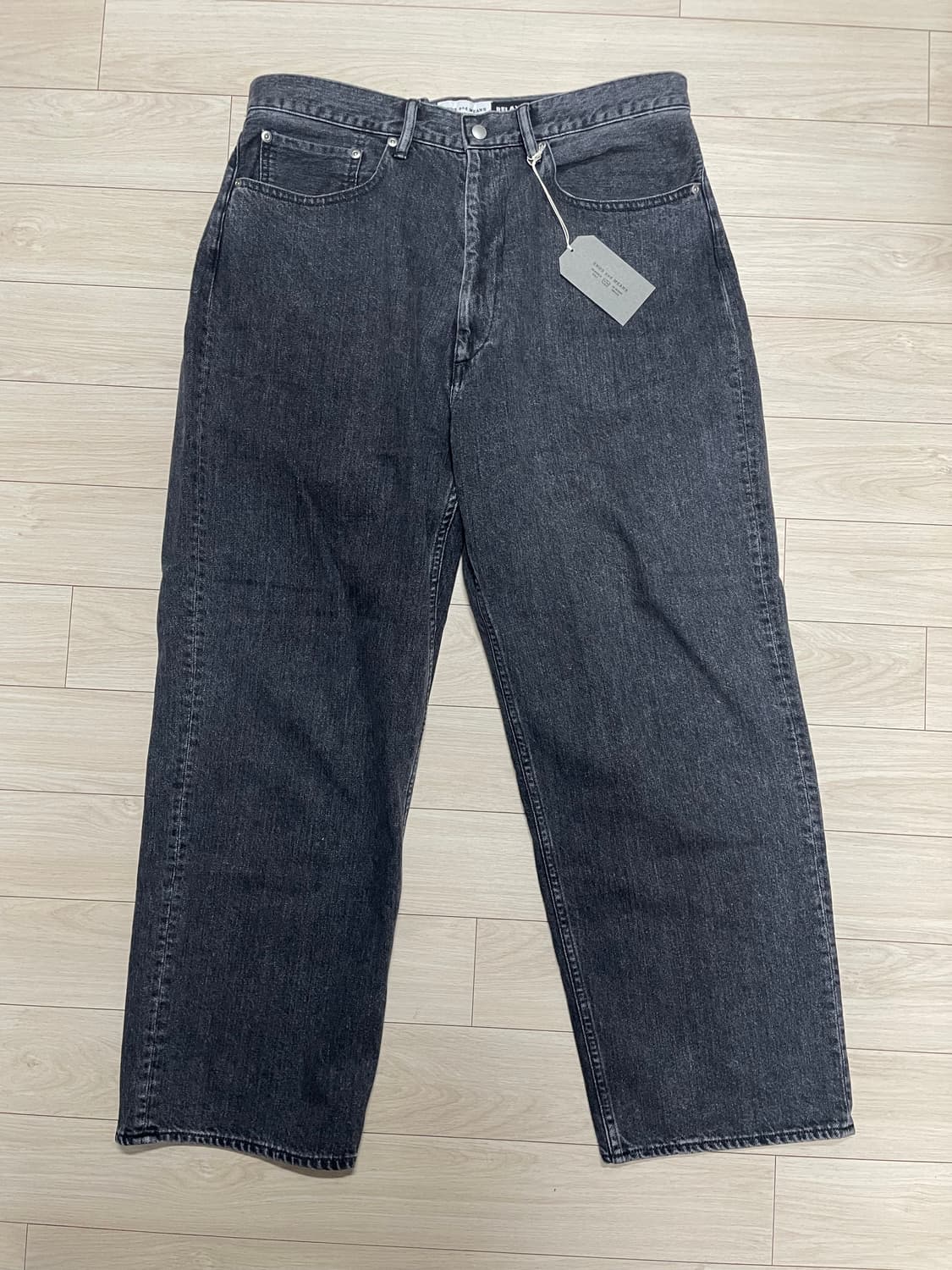 엔즈앤드민즈 릴렉스핏 5 포켓 데님 (워시드블랙/L) 새상품 상품이미지2