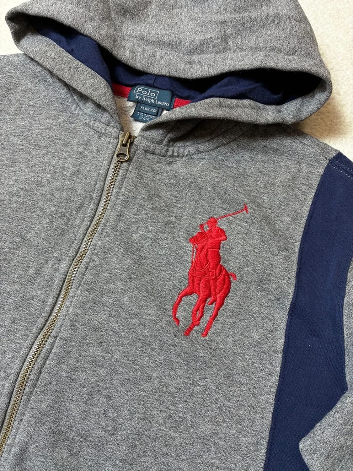 폴로 랄프로렌 00's 빅포니 배색 후드 집업 PN6404 상품이미지3