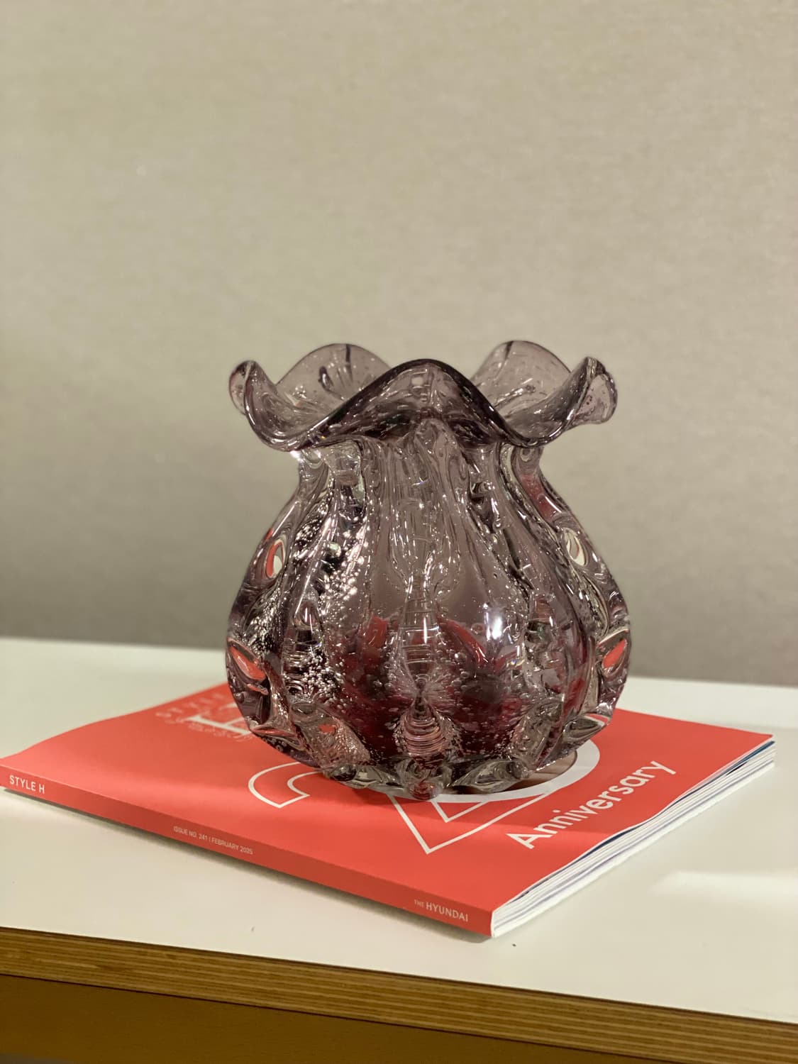 퍼플 빈티지 유리공예 핸드메이드 화병 상품이미지2