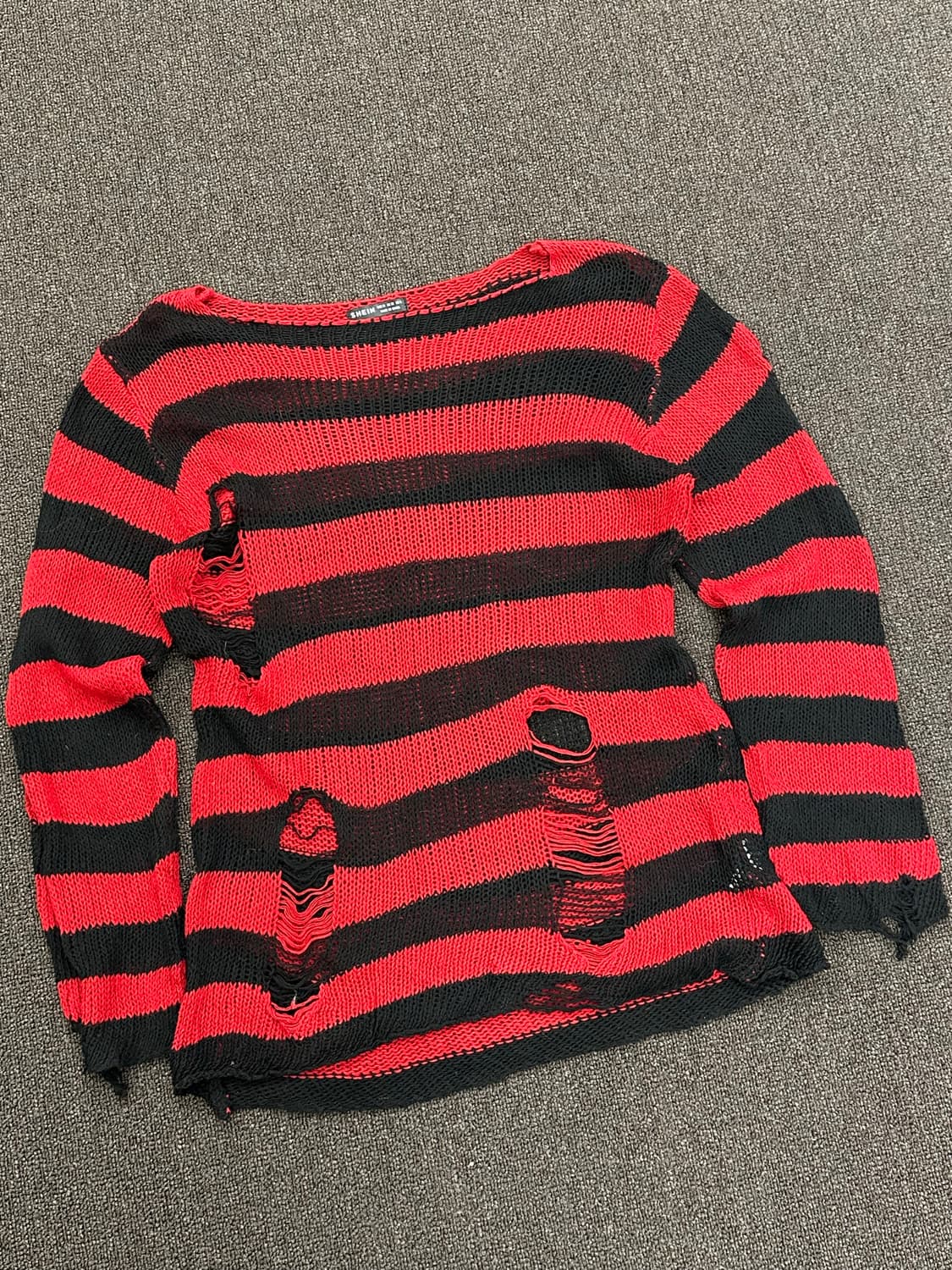 M)재패니즈 빈티지 스트라이프 데미지 니트 스웨터 상품이미지1