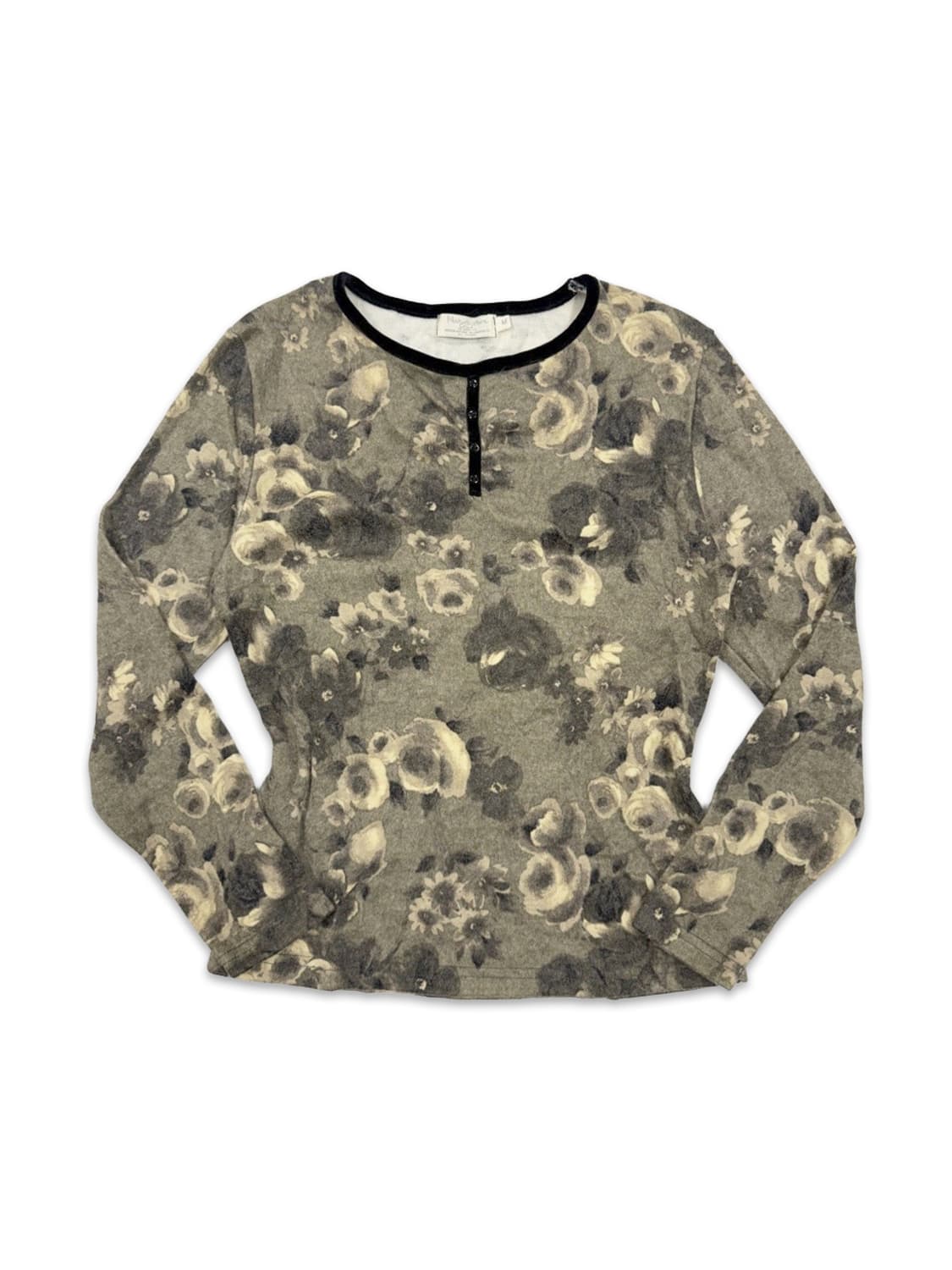 빈티지 베이지 카키 로즈 긴팔티 상품이미지1