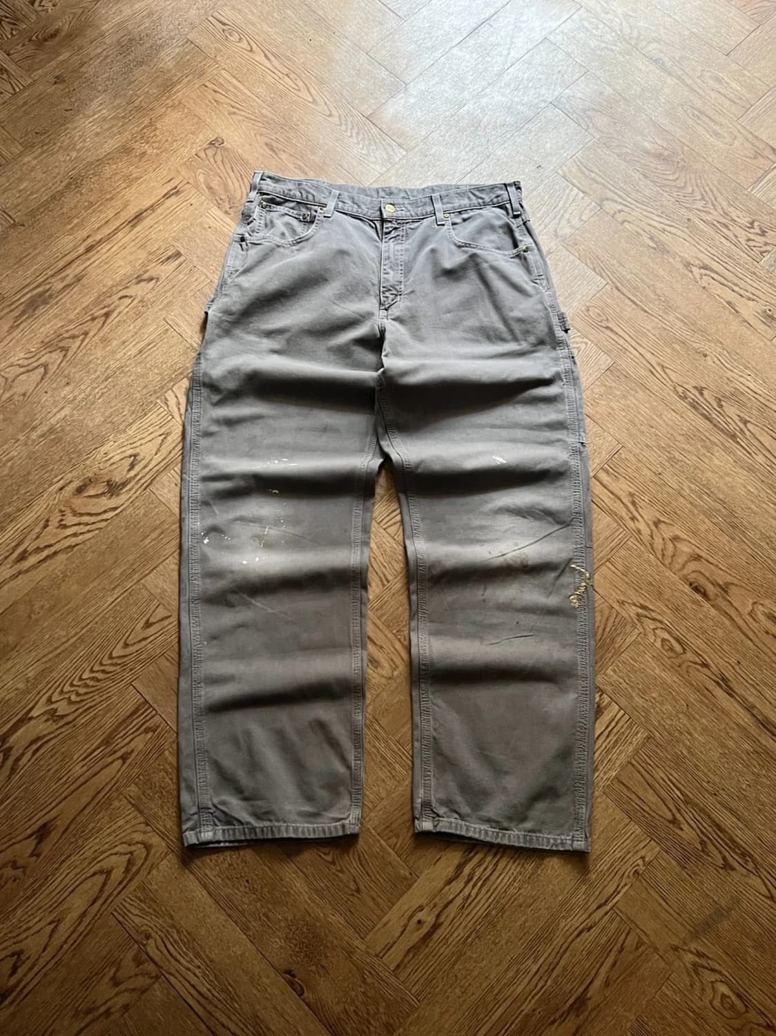 [36]칼하트 USA 그레이 싱글니 캔버스 워크팬츠 상품이미지1