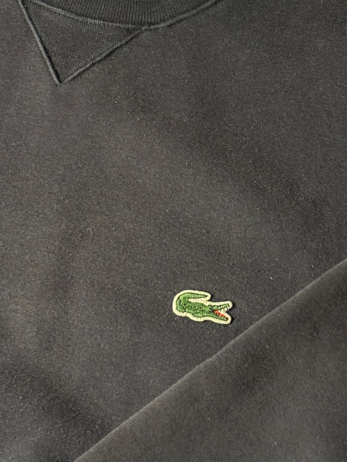 라코스테 크루넥 코튼 저지 롱슬리브 블랙네이비 상품이미지2