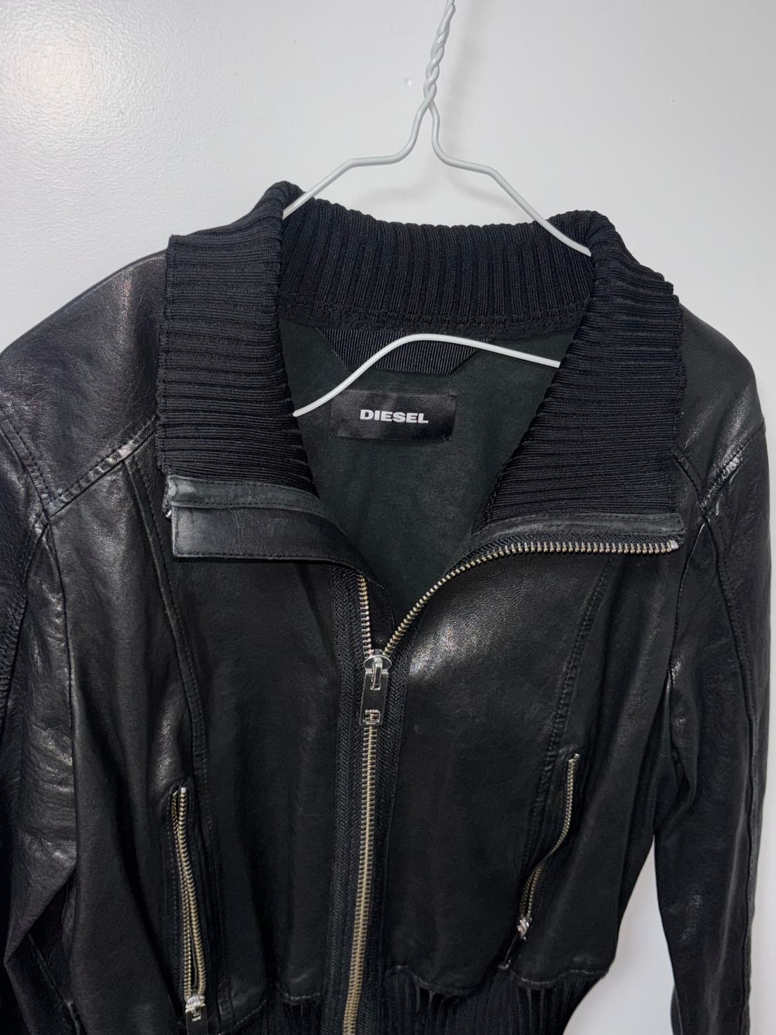 디젤 빈티지 램스킨 라이더가죽자켓 (착샷) 상품이미지4