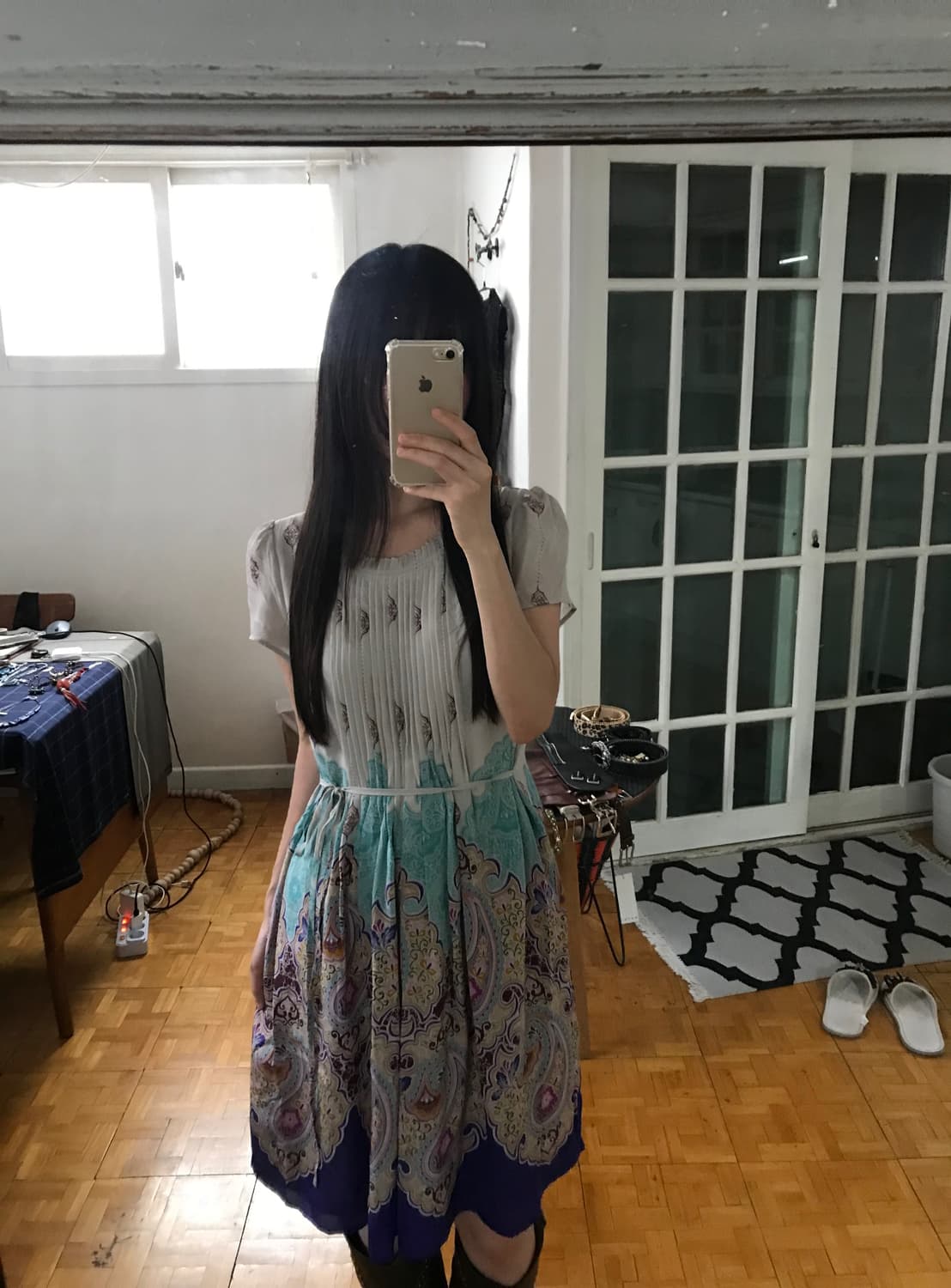  vintage pattern one-piece  상품이미지3
