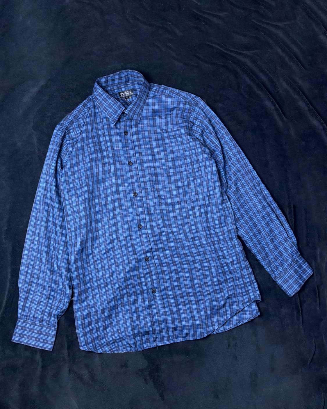 일본빈티지 블루 체크 셔츠 상품이미지1
