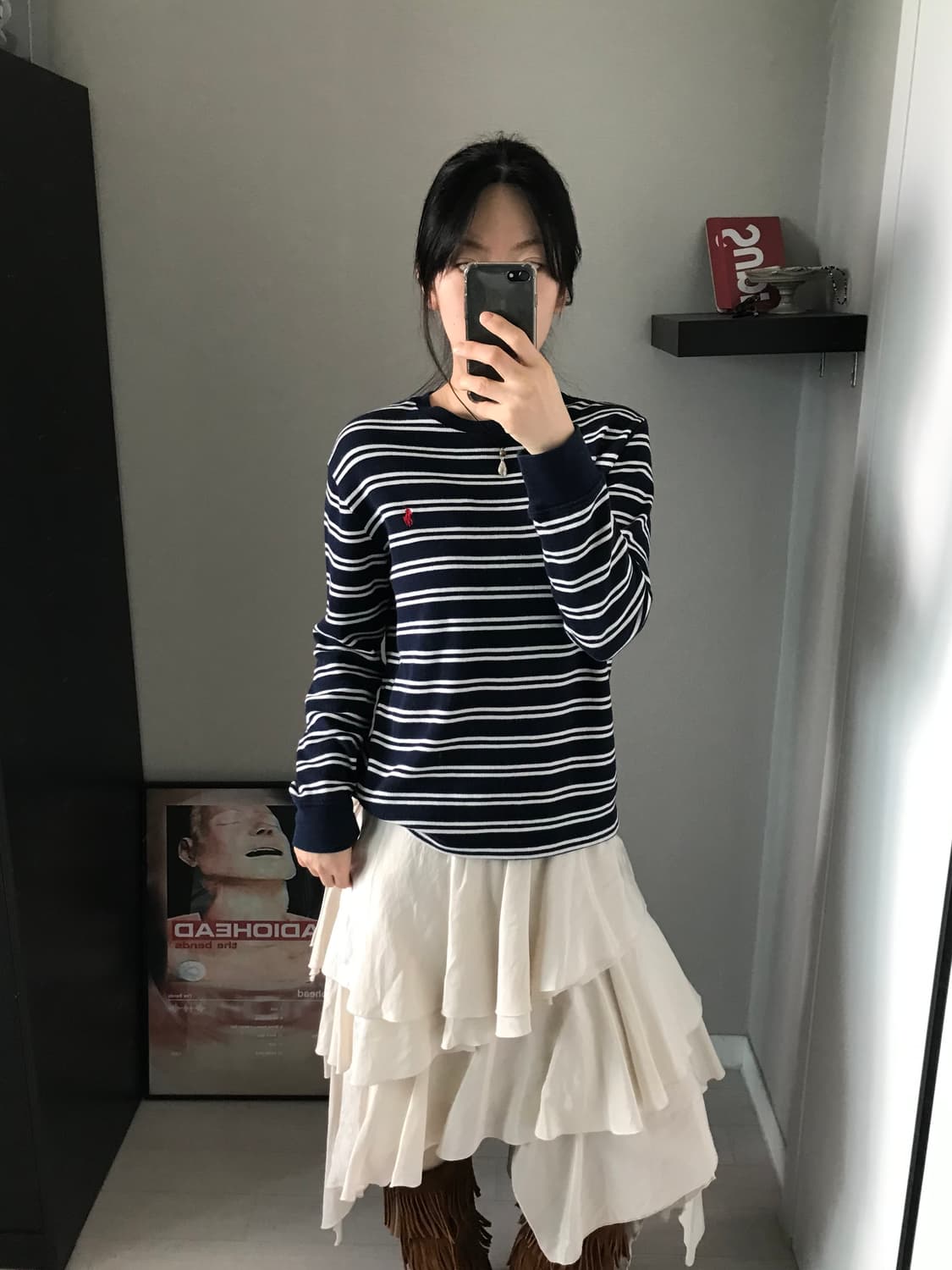 폴로 랄프로렌 QR코드택 포니로고 스트라이프 롱슬리브티  상품이미지3