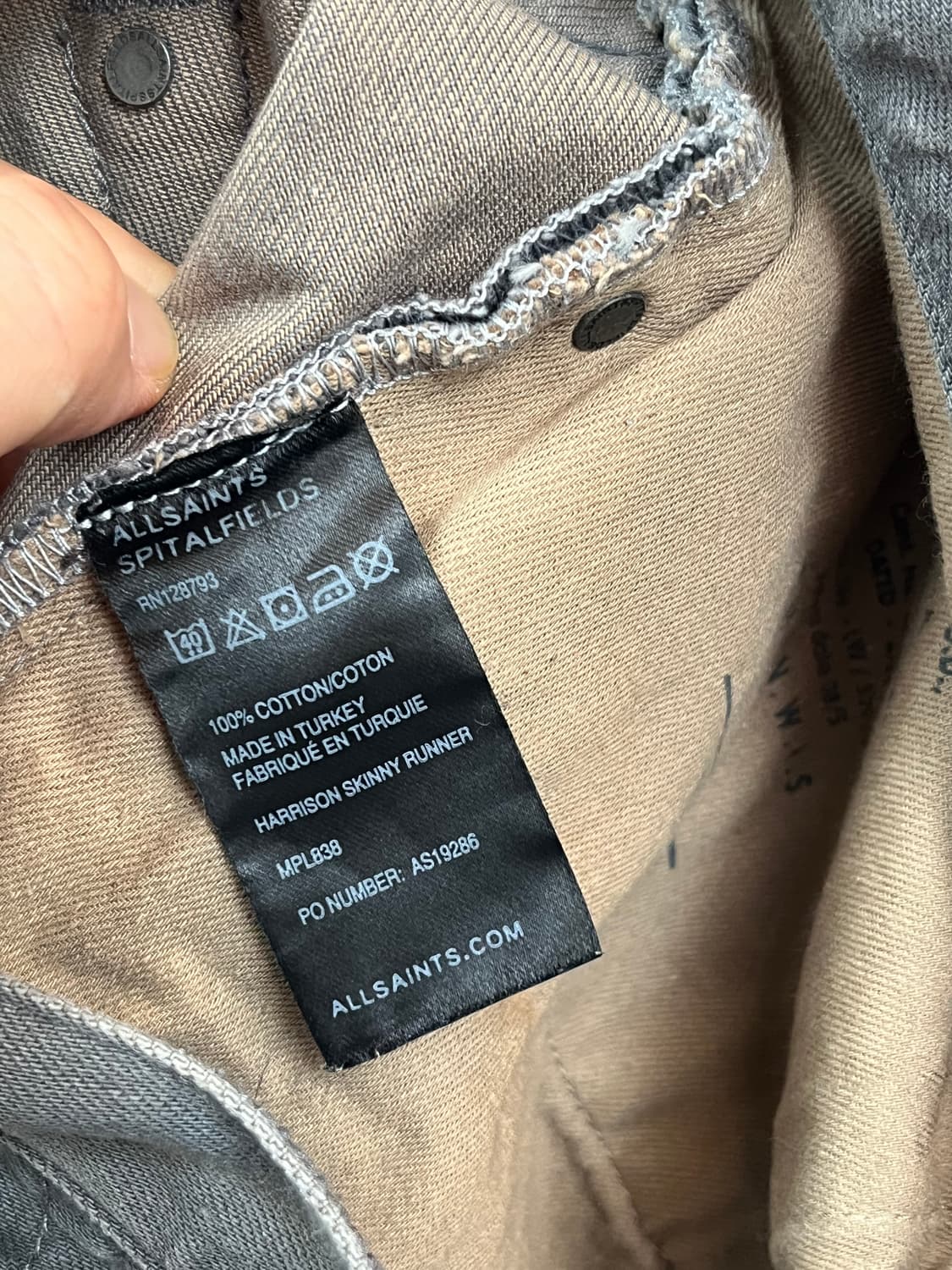 Allsaints 데님 커브드 팬츠 W32 상품이미지7