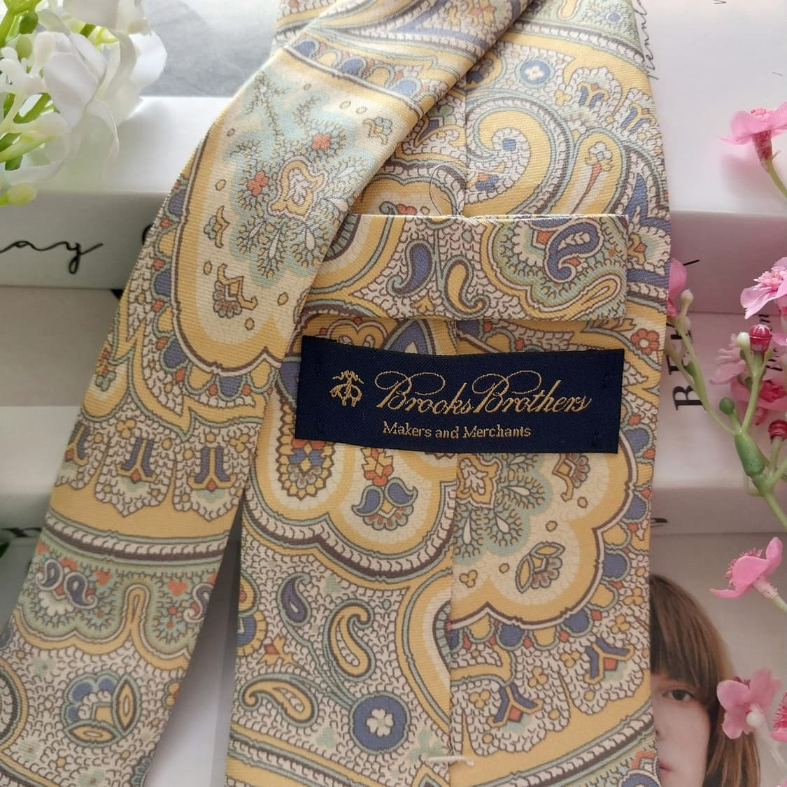 브룩스브라더스 실크 옐로우 페이즐리 넥타이 9cm A+등급  K1410
 상품이미지5