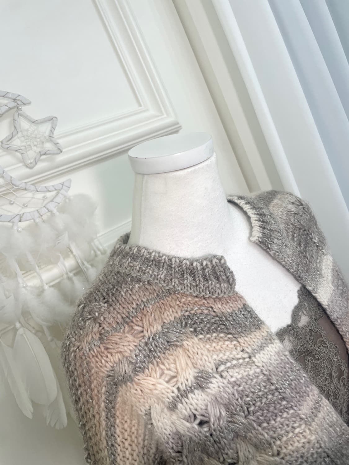 mute stripe glitter grandma cardigan 상품이미지9