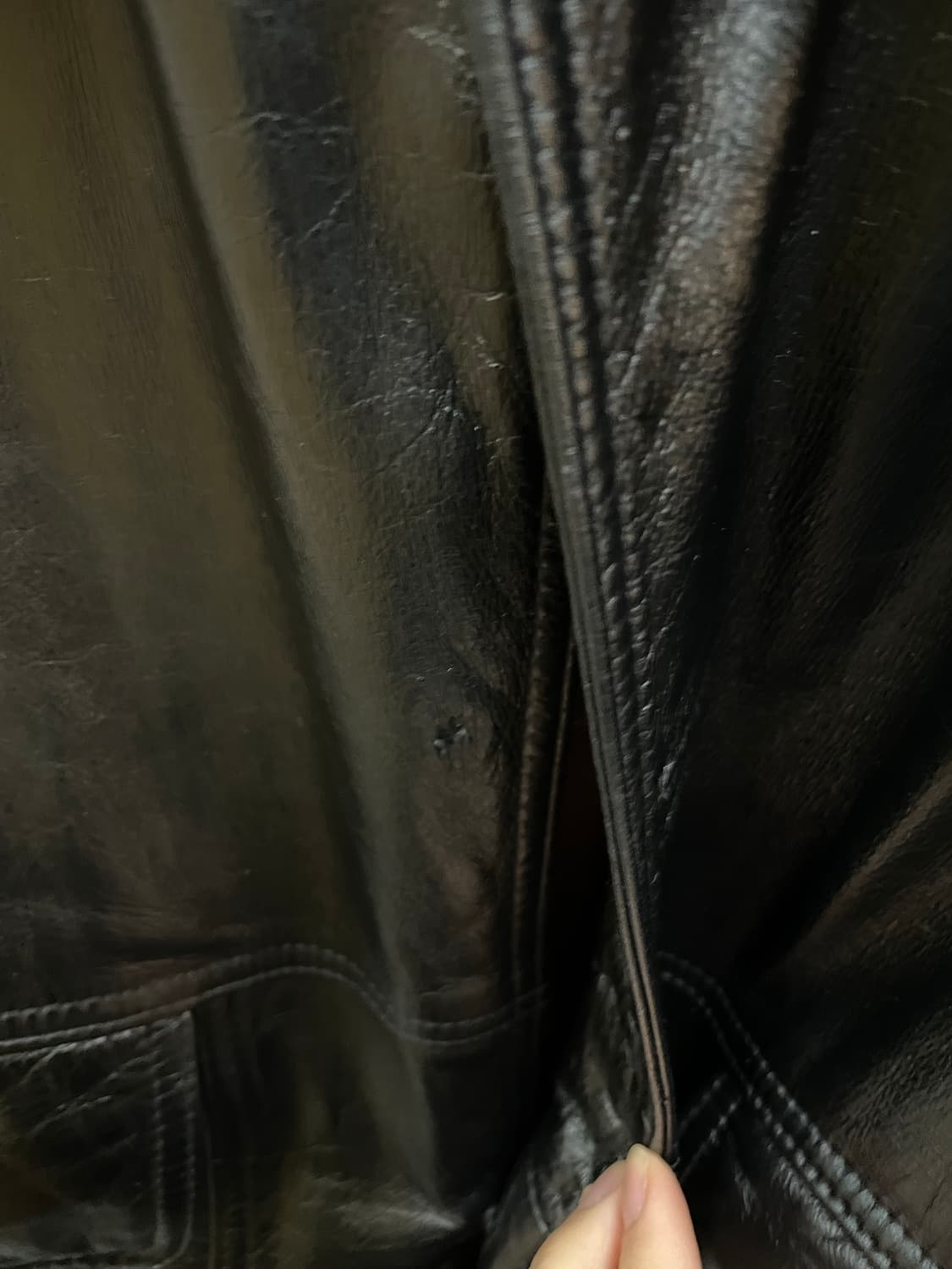 빈티지 블랙 레더자켓 (퍼 탈부착가능) H1199 상품이미지7