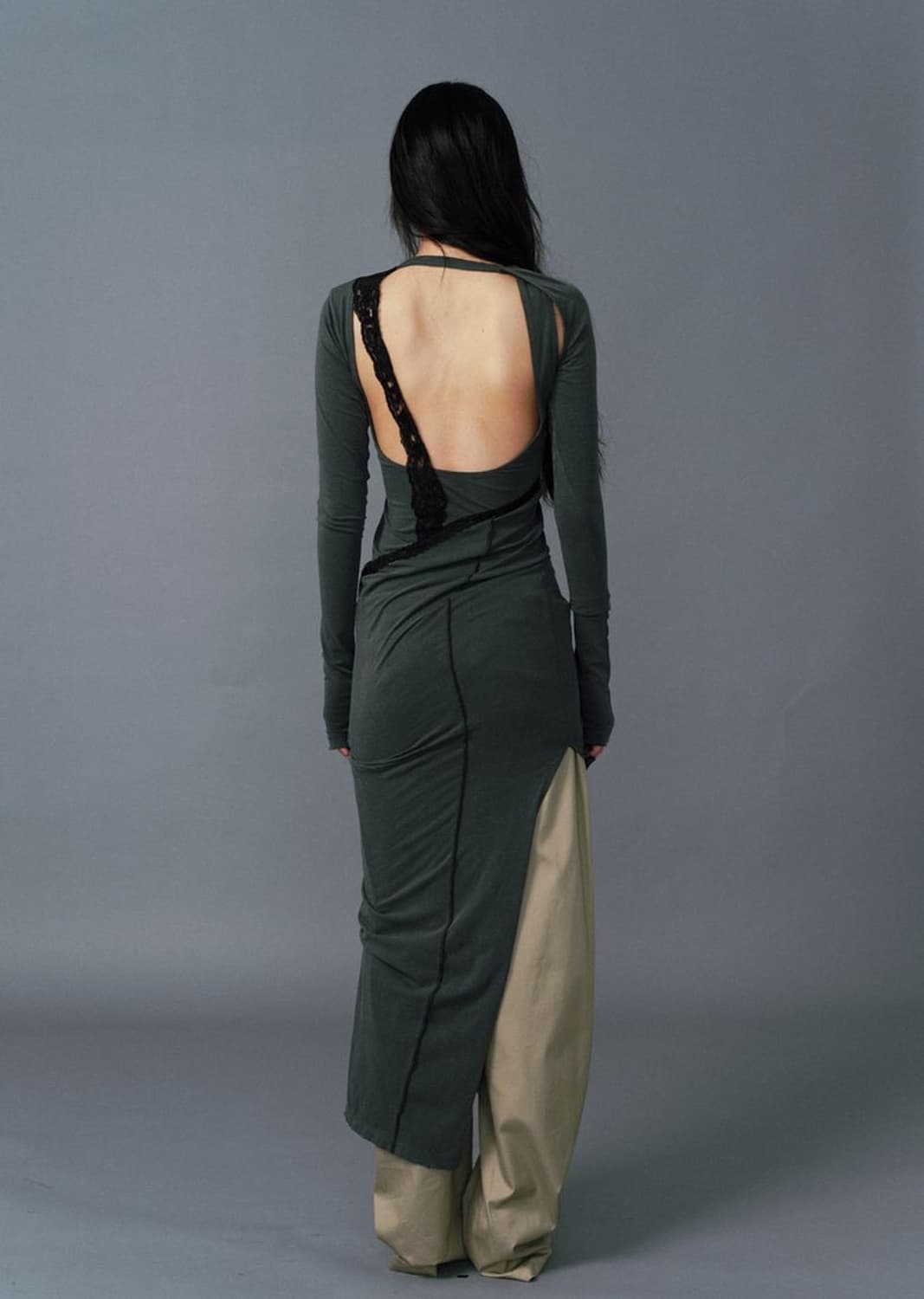 에스이오 백홀 레이스 져지 드레스 상품이미지5