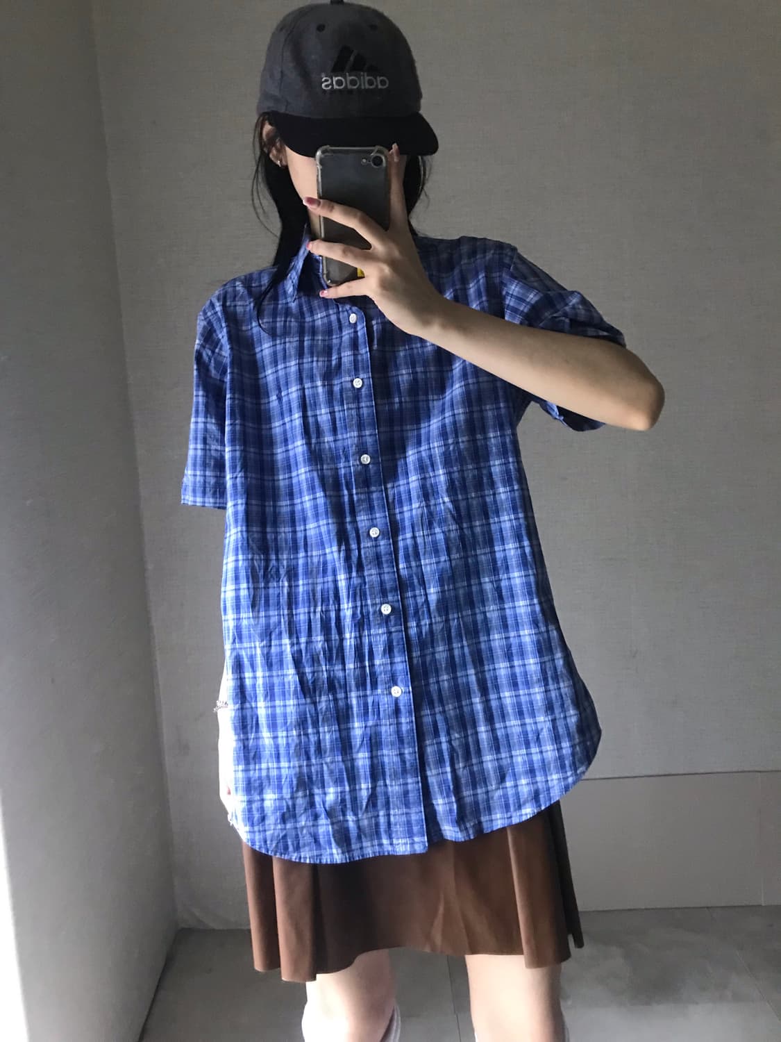 폴로 반팔 체크셔츠 상품이미지2