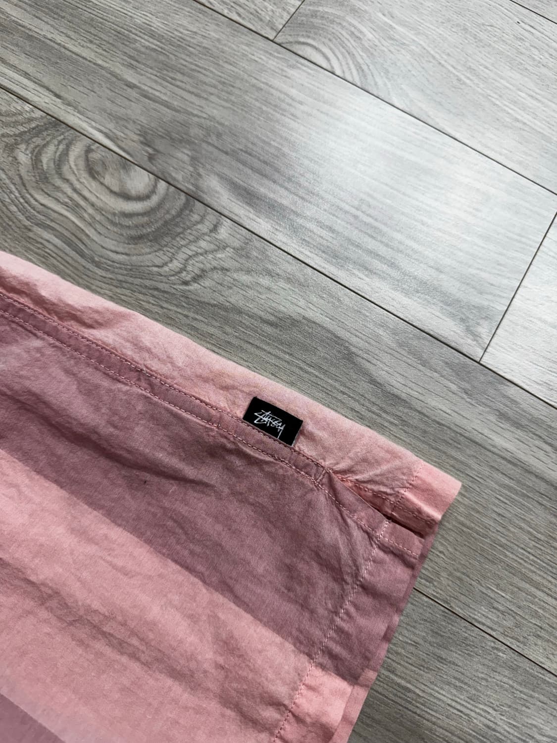 스투시 스트라이프 반팔 셔츠 핑크 상품이미지5