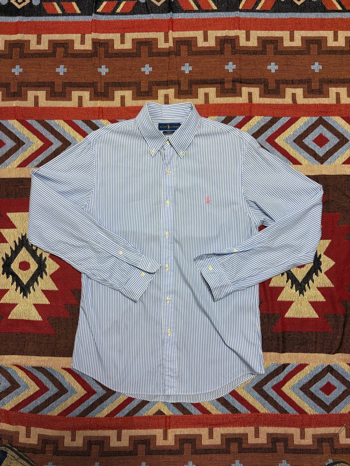 L)폴로 랄프로렌 슬림핏 스트라이프 셔츠 하늘색 상품이미지1