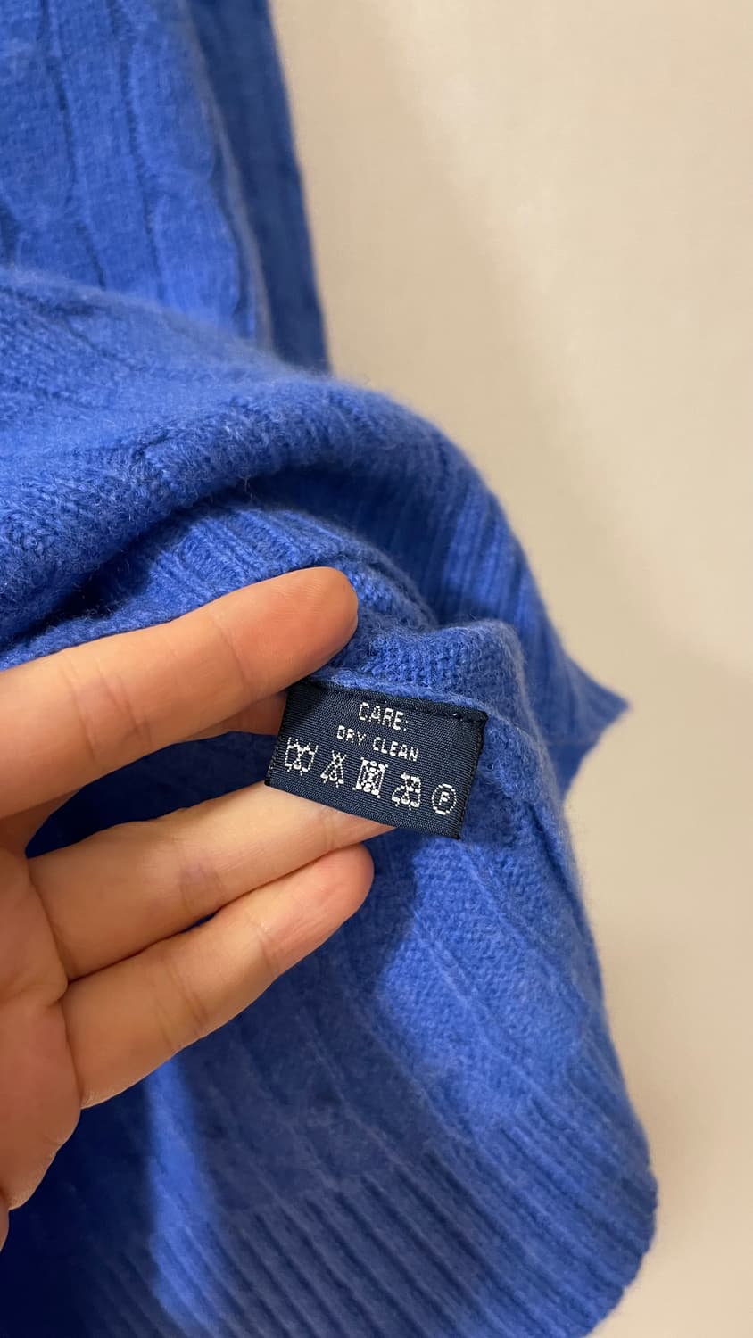 폴로 랄프로렌 100%램스울 케이블 브이넥 니트 블루 M 상품이미지8