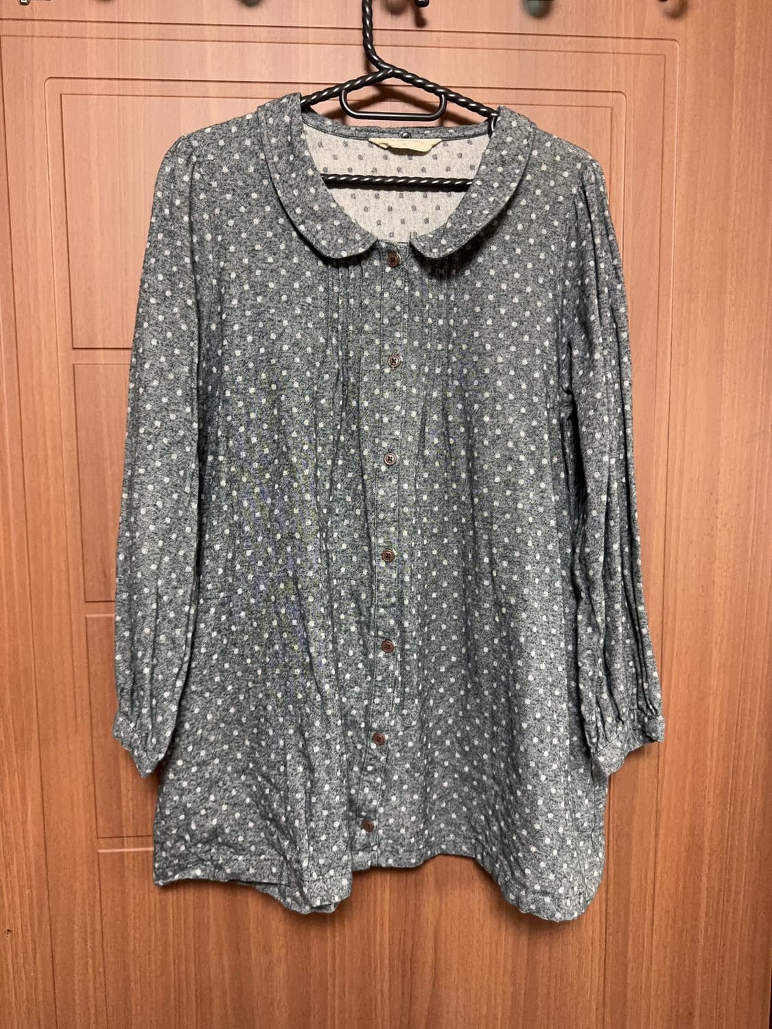 또순네 빈티지 일본 모리걸 둥근카라 둥카 도트 홍콩 블라우스 상품이미지1