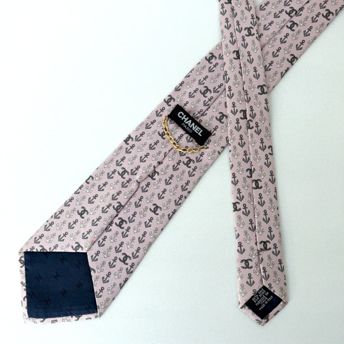 샤넬 빈티지 넥타이 (마린 닻 앵커 로고) 상품이미지5