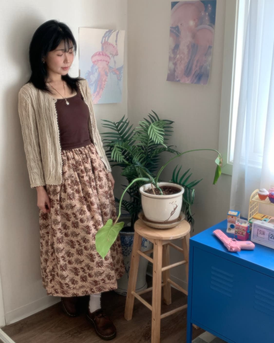 꽃 필름 롱 스커트 상품이미지2