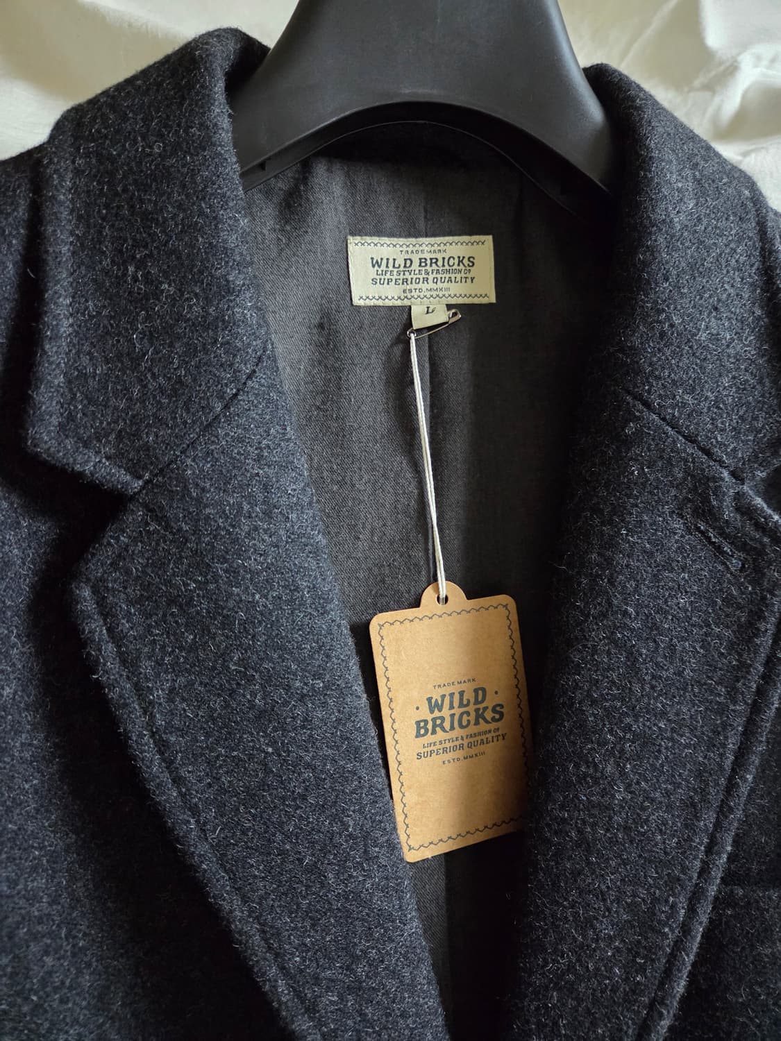 와일드브릭스 울 블레이저 차콜 L(100~105) 상품이미지2