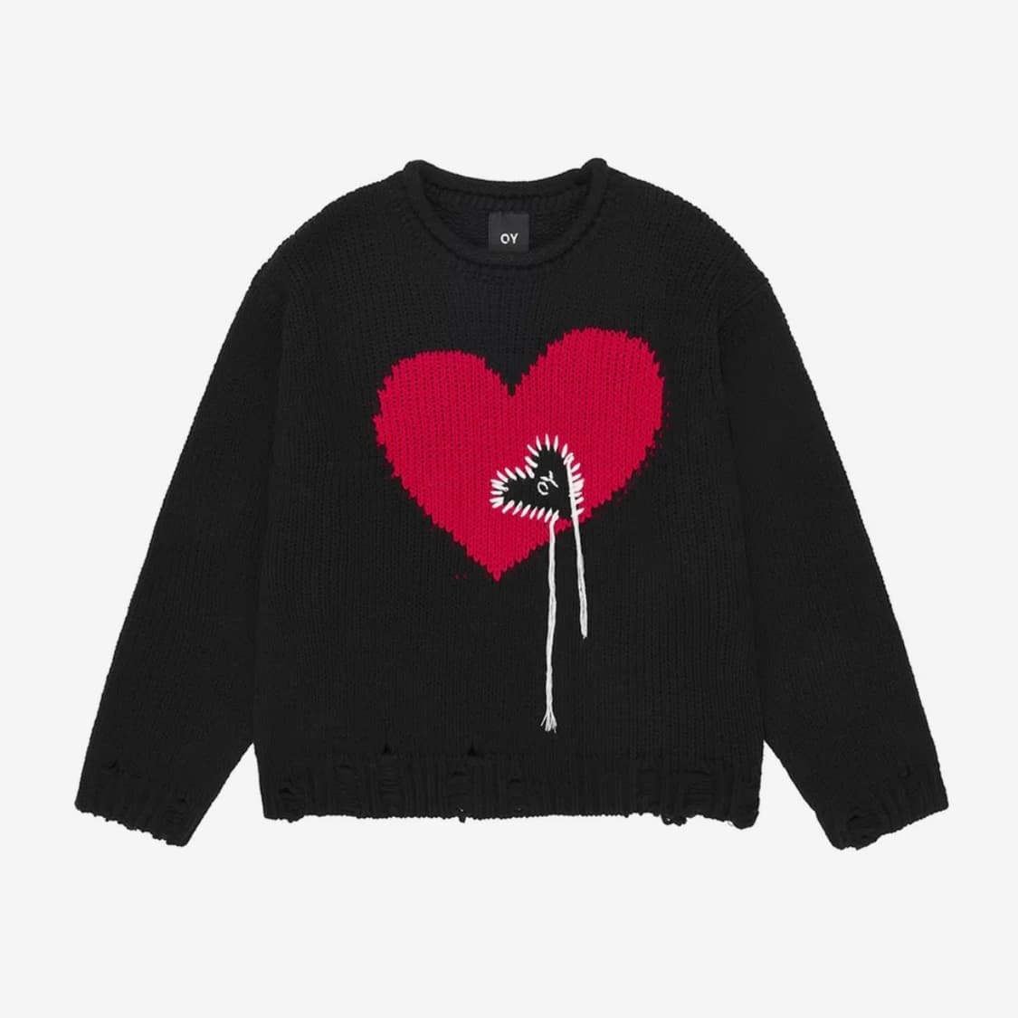 OY HEART STITCH DESTROYED KNIT 상품이미지1