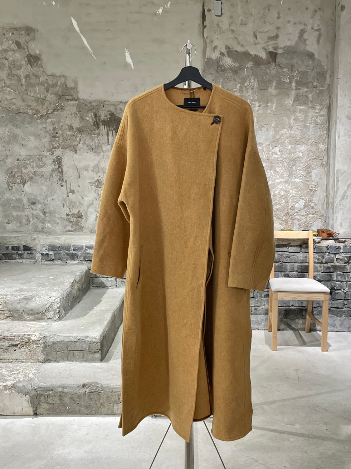 이자벨 마랑 머스타드 랩 울 캐시미어 코트 상품이미지1