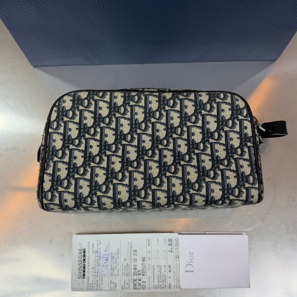 [리오브] 디올 오블리크 자카드 링고 토일레트리백 상품이미지3