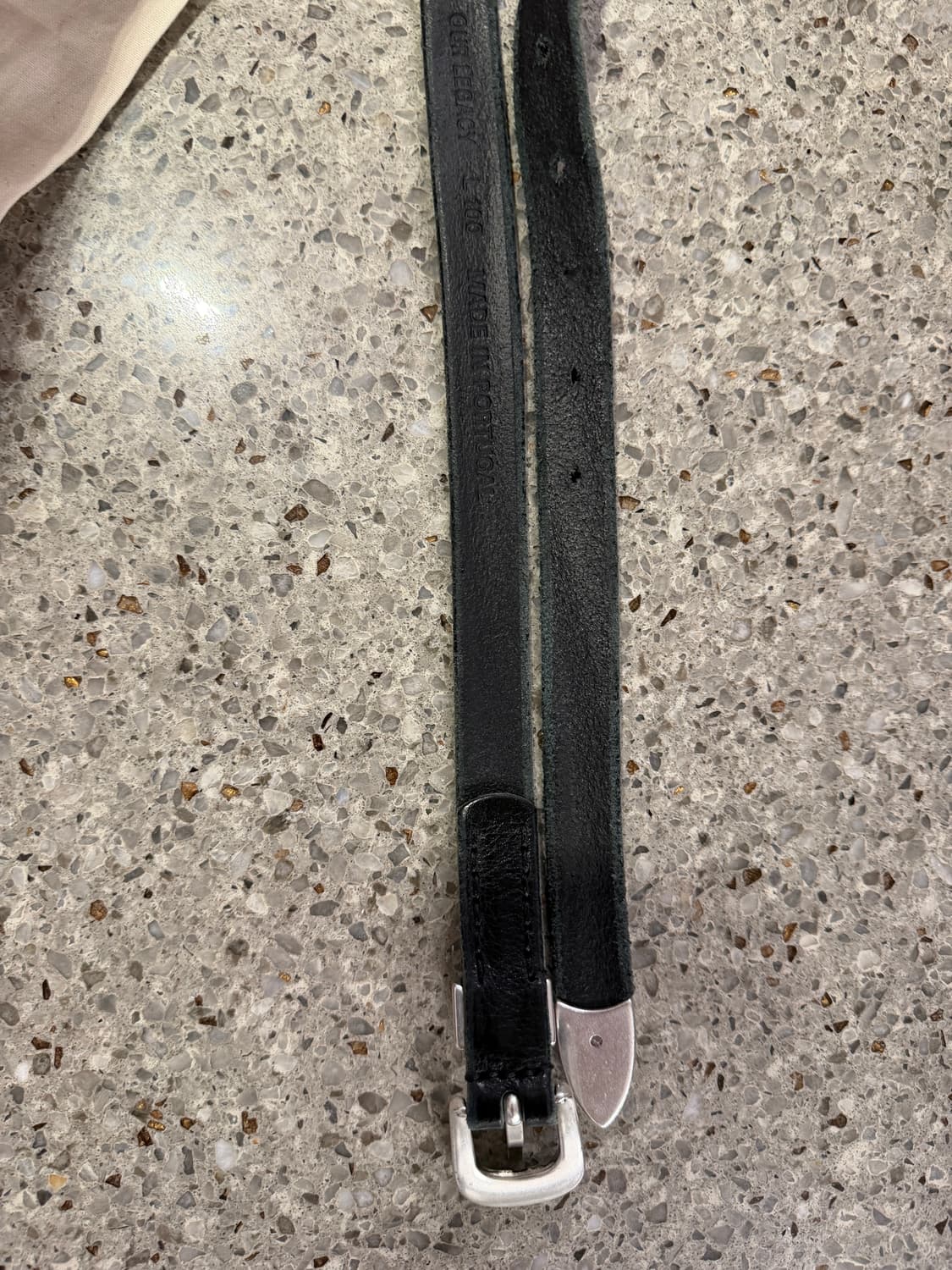 아워레가시 레더 블랙 벨트 2cm 상품이미지5