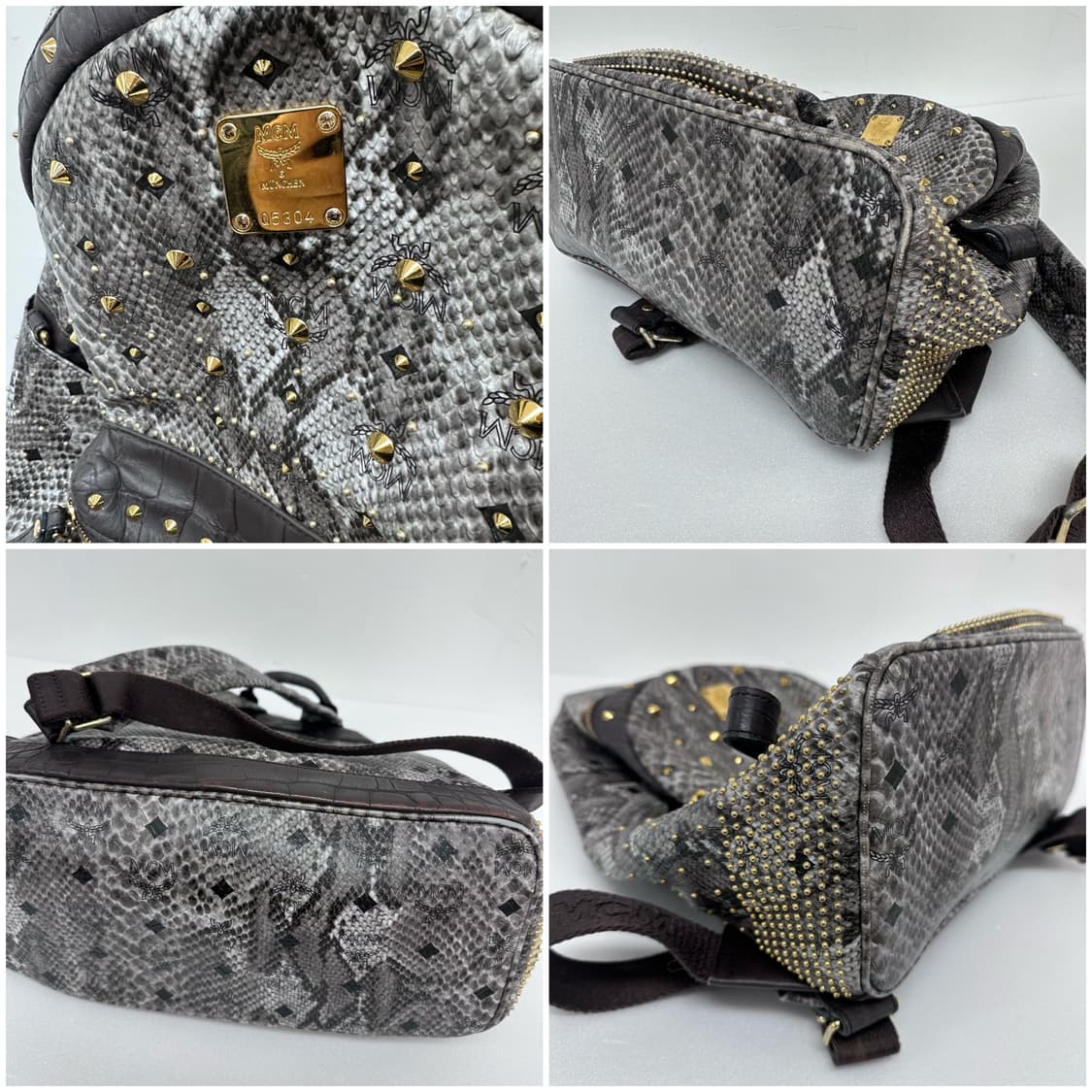 엠씨엠 MCM 아머 백팩 / 뱀피 스터드 백팩 /정품 게런티카드 보유 상품이미지8