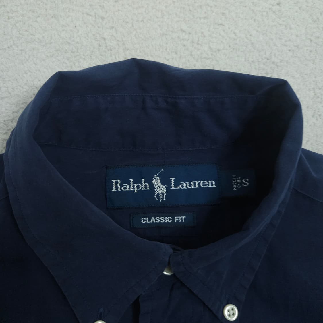 폴로 랄프 로렌 솔리드 셔츠 S 클래식핏 네이비 상품이미지4