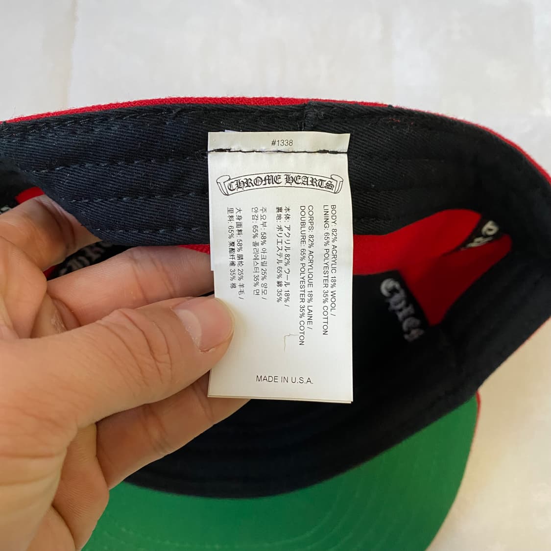 [7 3/4 61.5CM] 크롬하츠 하트 로고 자수 볼캡 레드 상품이미지7