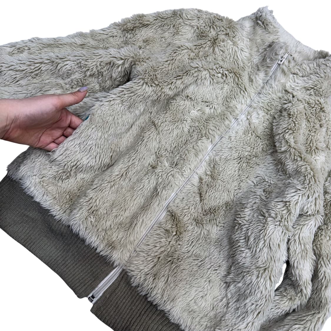 Kaki Fur zip-up 상품이미지2