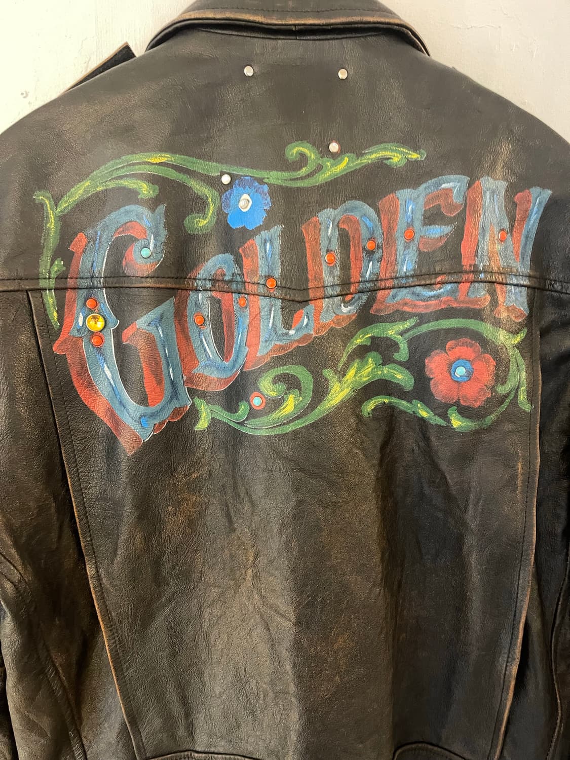 골든구스 가죽자켓 (수제프린팅) 판매합니다  상품이미지5