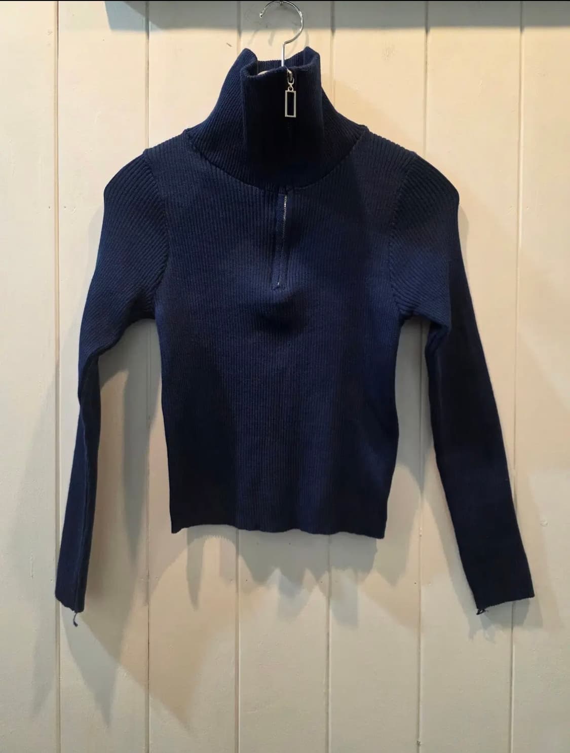 (여성) 골덴 스판 넥카라 숏 크롭 집업 상품이미지3