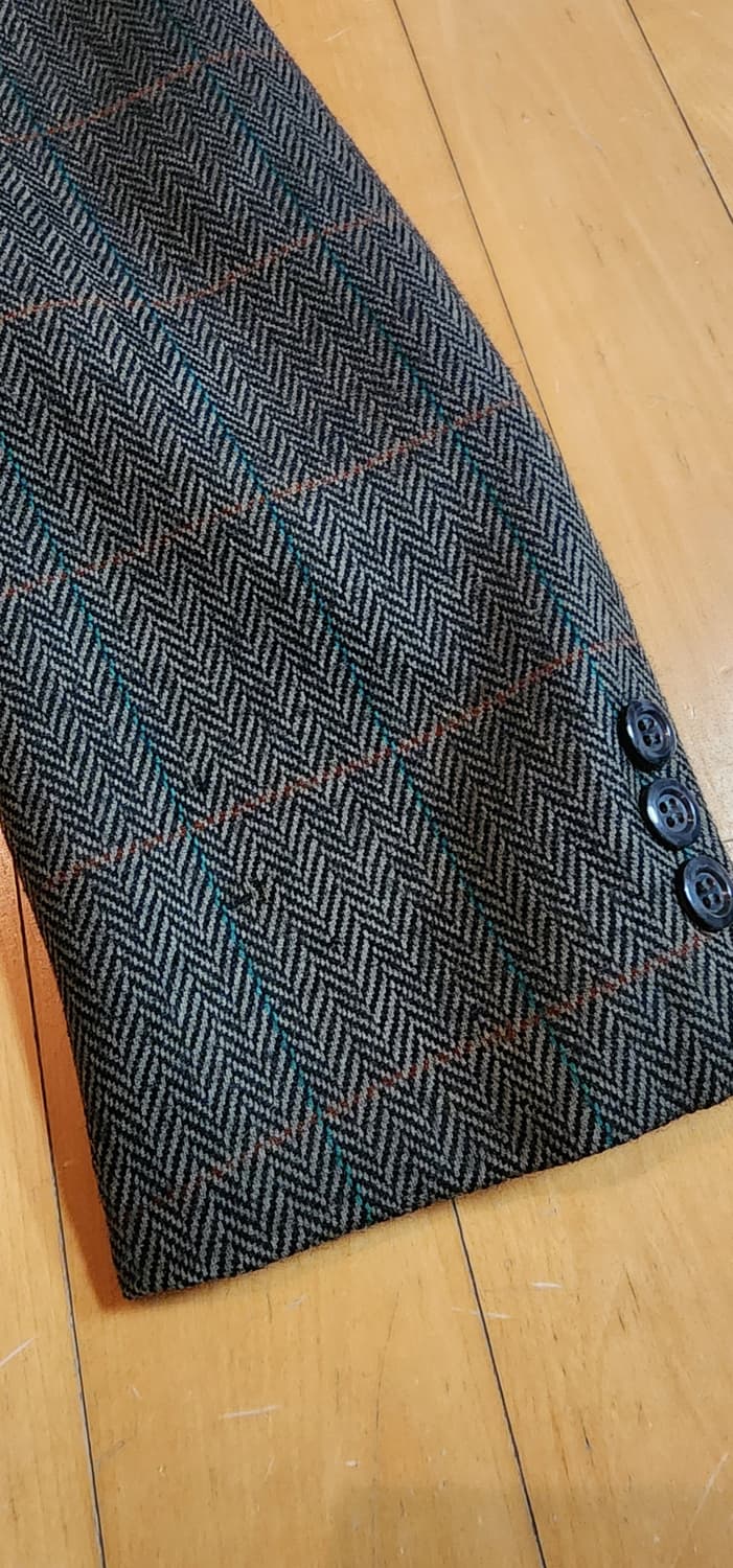 그레이 헤링본 모직자켓 M 상품이미지9