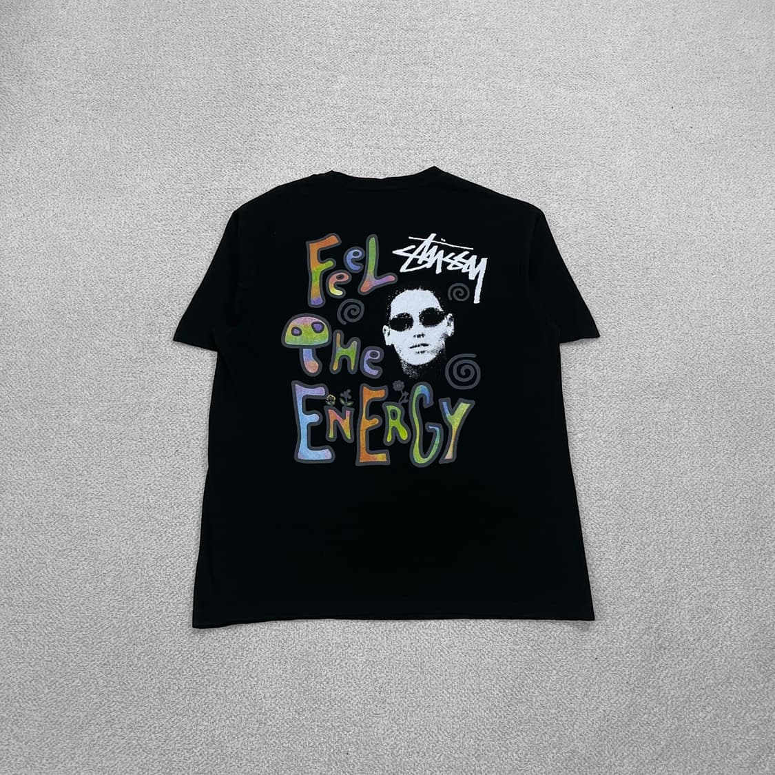 스투시 Stussy 머쉬룸 필 더 에너지 반팔 티셔츠 블랙 상품이미지1