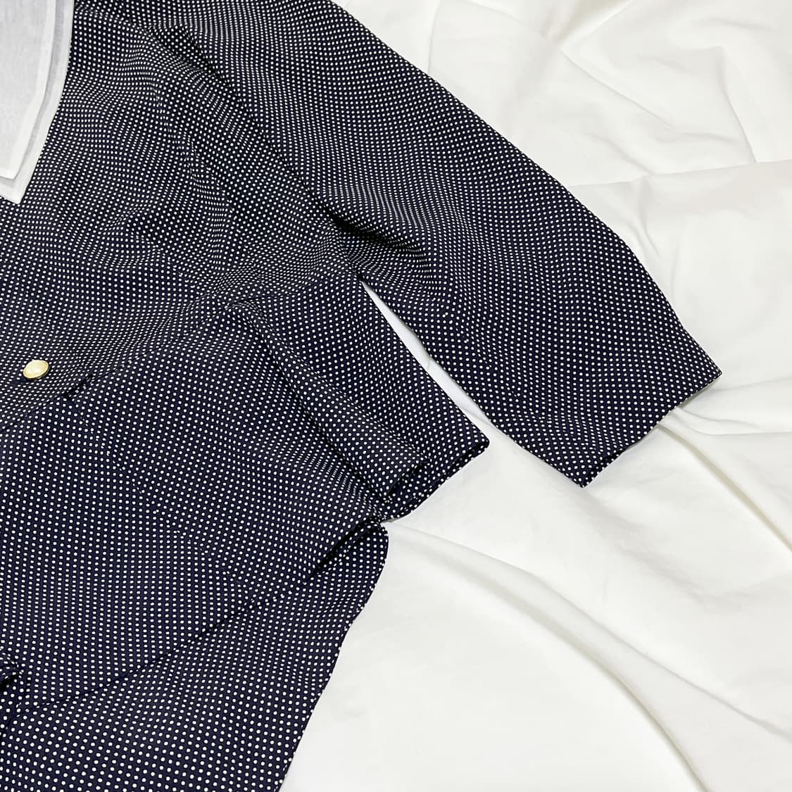 빈티지 ) 더블오간자카라 도트블라우스 자켓 상품이미지3