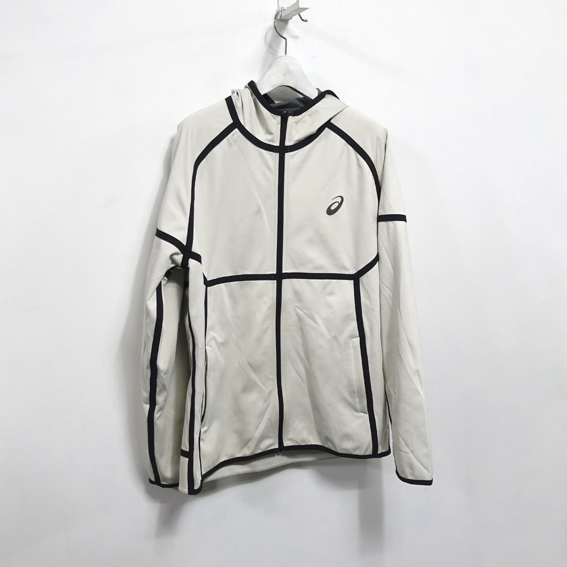 [L] ASICS 아식스 화이트 런닝 후드 프로텍트 자켓 상품이미지3