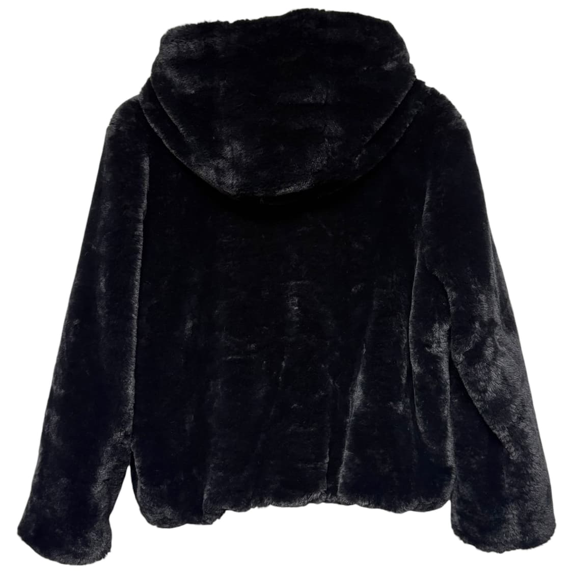 3728 FAD 블랙 후드 루즈핏 퍼자켓 상품이미지3