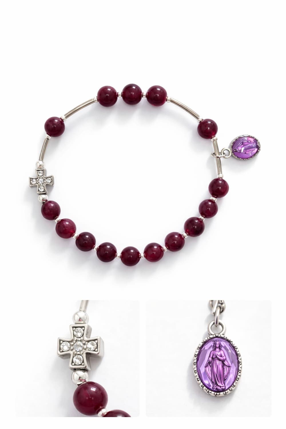 가넷 묵주팔찌 / 여성용 핸드메이드 상품이미지2